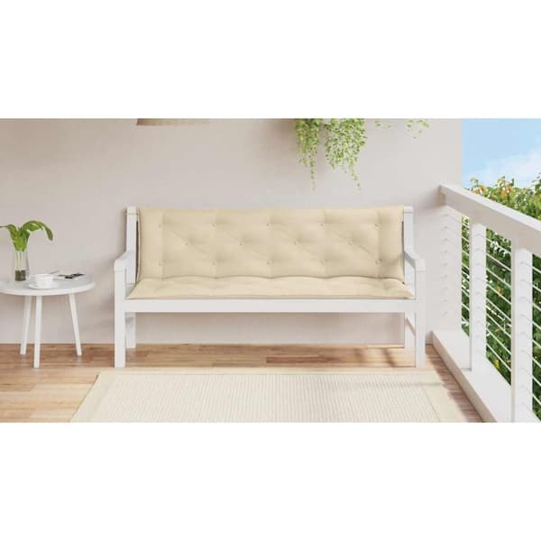vidaXL hynder til havebænk 2 stk. 150x50x7 cm oxfordstof beige