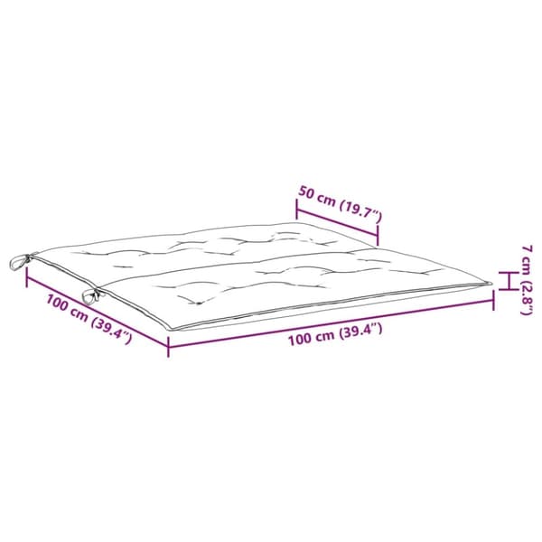 vidaXL hynder til havebænk 2 stk. 100x50x7 cm oxfordstof sort