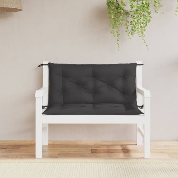 vidaXL hynder til havebænk 2 stk. 100x50x7 cm oxfordstof sort
