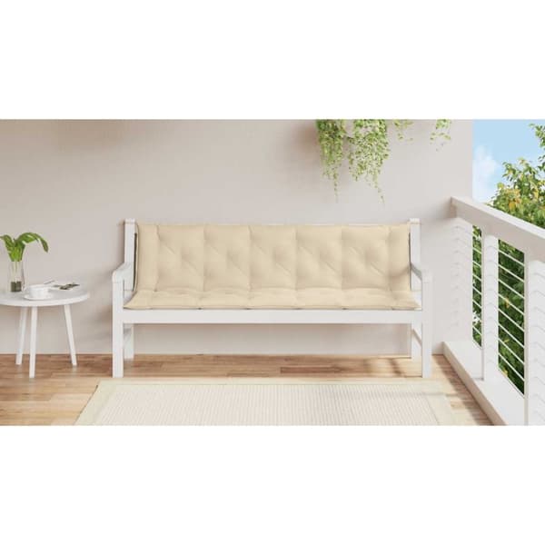 vidaXL Bänkdynor för trädgården 2st beige 180x50x7cm oxfordtyg