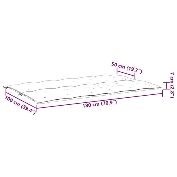 vidaXL Bänkdynor för trädgården 2st beige 180x50x7cm oxfordtyg