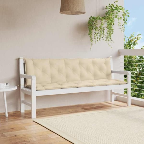 vidaXL Bänkdynor för trädgården 2st beige 180x50x7cm oxfordtyg