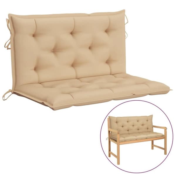vidaXL hynder til havebænk 2 stk. 100x50x7 cm oxfordstof beige