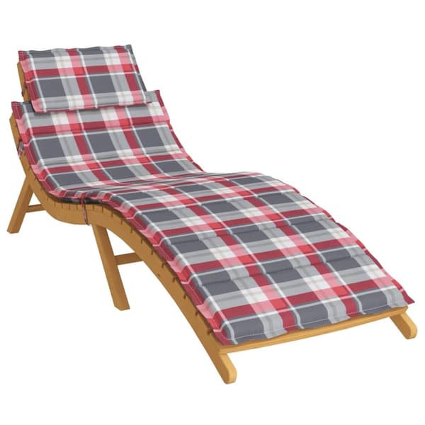 vidaXL hynde til liggestol 186x58x3 cm oxfordstof rødternet