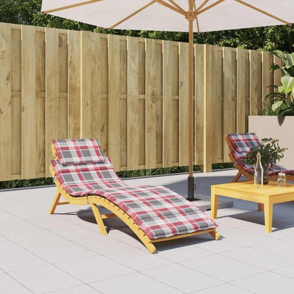 vidaXL hynde til liggestol 186x58x3 cm oxfordstof rødternet