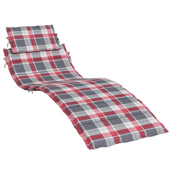 vidaXL hynde til liggestol 186x58x3 cm oxfordstof rødternet