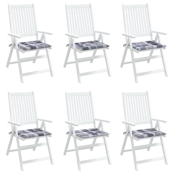 vidaXL hynder til havestol 6 stk. 40x40x3 cm oxfordstof gråternet