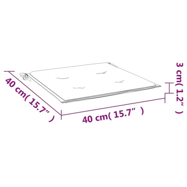 vidaXL Stolsdynor 4 st grårutig 40x40x3 cm oxfordtyg