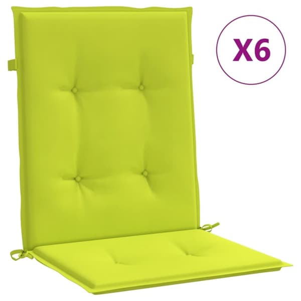 vidaXL Stolsdynor 6 st ljusgrön 100x50x3 cm oxfordtyg