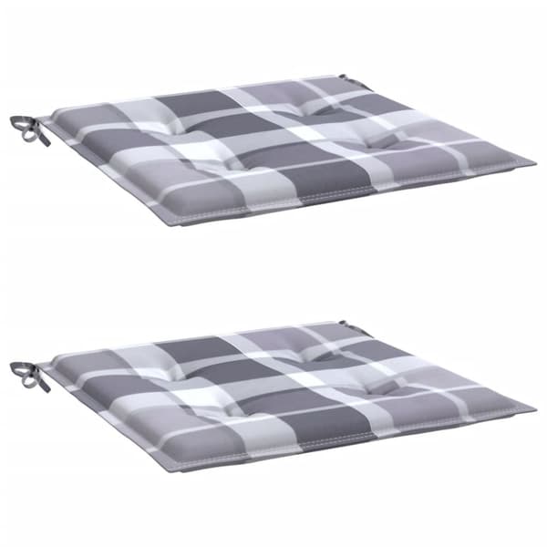 vidaXL Stolsdynor 2 st grårutig 40x40x3 cm oxfordtyg