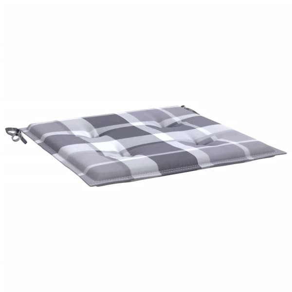 vidaXL Stolsdynor 2 st grårutig 40x40x3 cm oxfordtyg