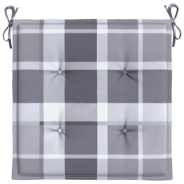 vidaXL Stolsdynor 2 st grårutig 40x40x3 cm oxfordtyg