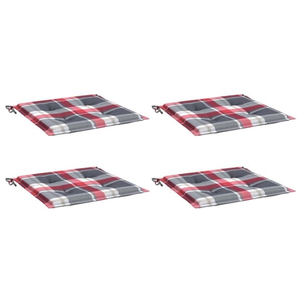 vidaXL Stolsdynor 4 st rödrutig 50x50x3 cm oxfordtyg