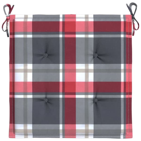 vidaXL Stolsdynor 4 st rödrutig 50x50x3 cm oxfordtyg