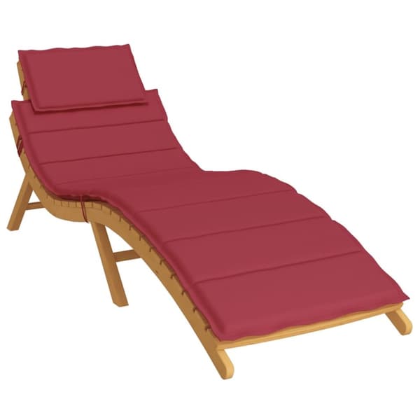 vidaXL Solsängsdyna vinröd 186x58x3 cm oxfordtyg