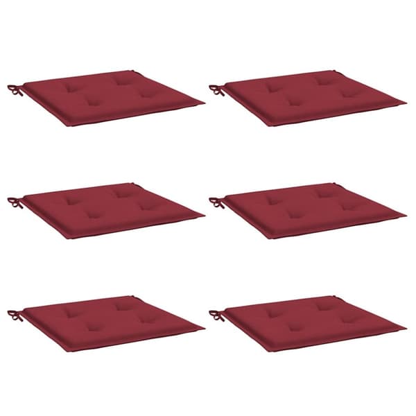 vidaXL hynder til havestol 6 stk. 40x40x3 cm oxfordstof vinrød