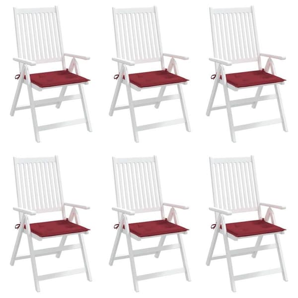 vidaXL hynder til havestol 6 stk. 40x40x3 cm oxfordstof vinrød