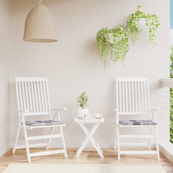 vidaXL hynder til havestol 2 stk. 50x50x3 cm oxfordstof gråternet
