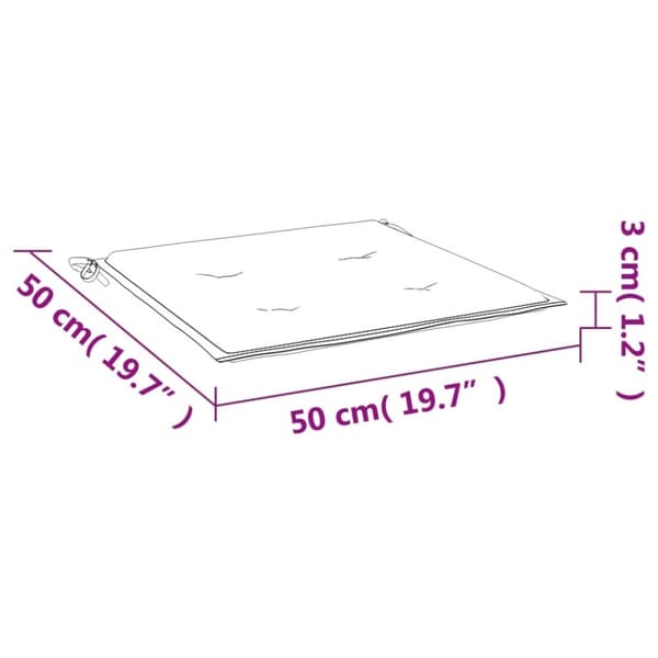 vidaXL Stolsdynor 2 st grårutig 50x50x3 cm oxfordtyg