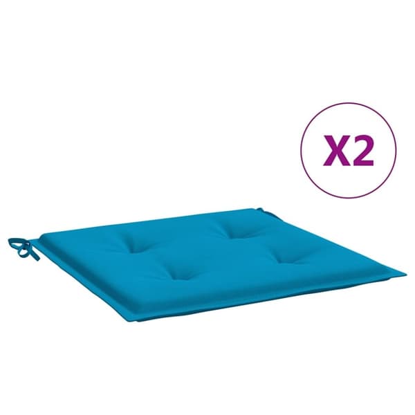 vidaXL hynder til havestol 2 stk. 40x40x3 cm oxfordstof blå