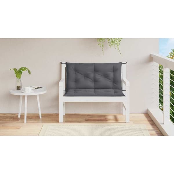 vidaXL Bänkdynor för trädgården 2st antracit 100x50x7cm oxfordtyg