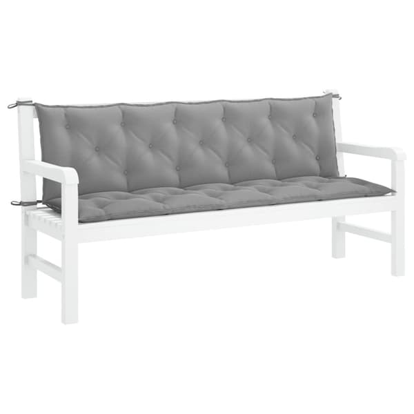 vidaXL hynder til havebænk 2 stk. 180x50x7 cm oxfordstof grå