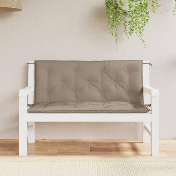 vidaXL hynder til havebænk 2 stk. 120x50x7 cm oxfordstof gråbrun