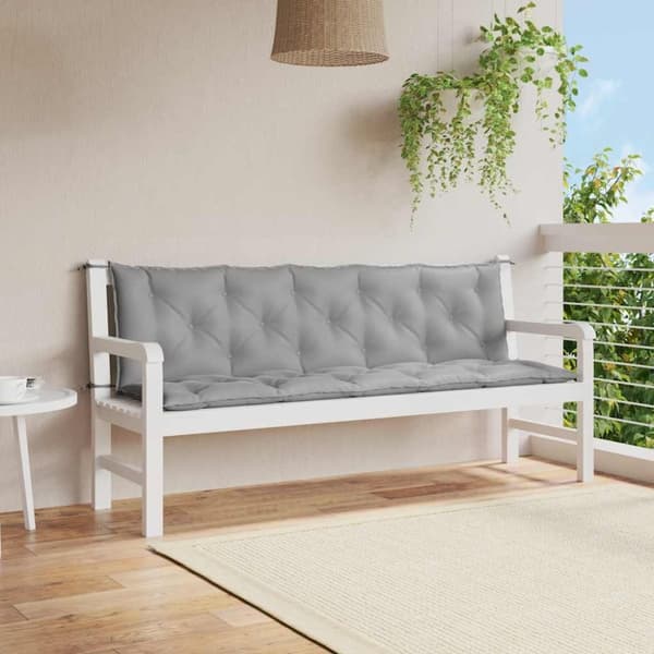 vidaXL Bänkdynor för trädgården 2st grå 180x50x7cm oxfordtyg