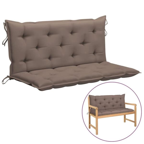 vidaXL Bänkdynor för trädgården 2st Taupe 120x50x7cm oxfordtyg