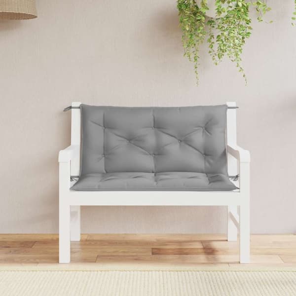 vidaXL hynder til havebænk 2 stk. 100x50x7 cm oxfordstof grå