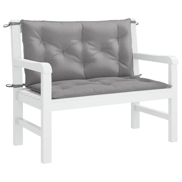 vidaXL hynder til havebænk 2 stk. 100x50x7 cm oxfordstof grå