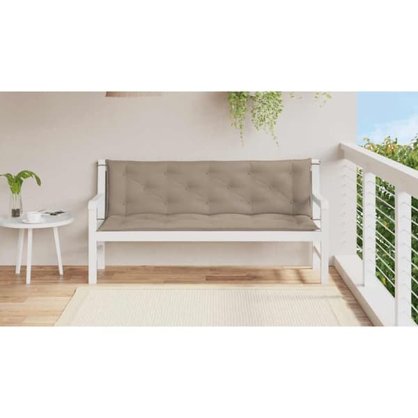 vidaXL hynder til havebænk 2 stk. 150x50x7 cm oxfordstof gråbrun