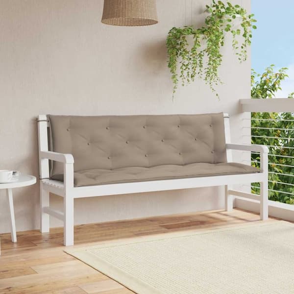 vidaXL hynder til havebænk 2 stk. 150x50x7 cm oxfordstof gråbrun