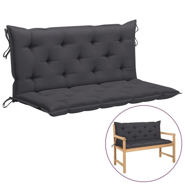 vidaXL Bänkdyna för trädgården antracit 120x(50+50)x7 cm oxfordtyg