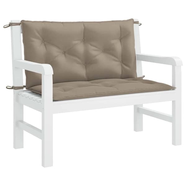 vidaXL Bänkdynor för trädgården 2st taupe 100x50x7cm oxfordtyg