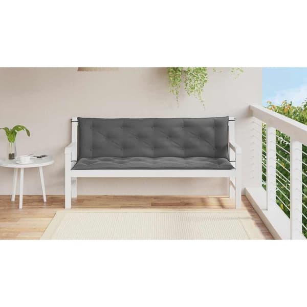 vidaXL Bänkdyna för trädgården antracit 150x(50+50)x7 cm oxfordtyg