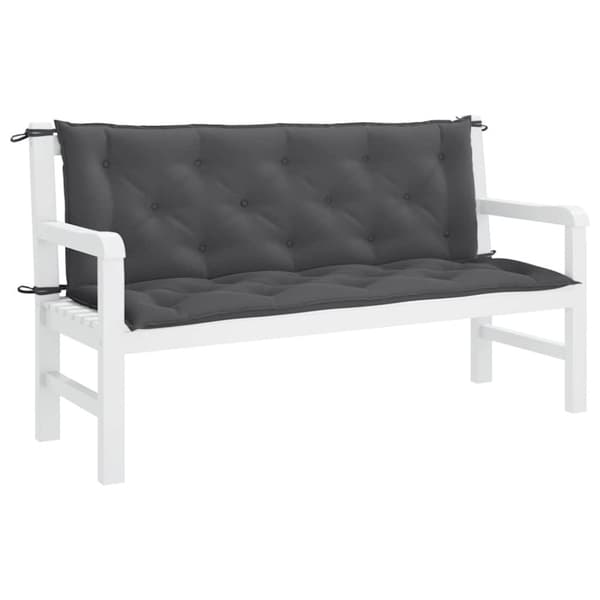 vidaXL Bänkdyna för trädgården antracit 150x(50+50)x7 cm oxfordtyg