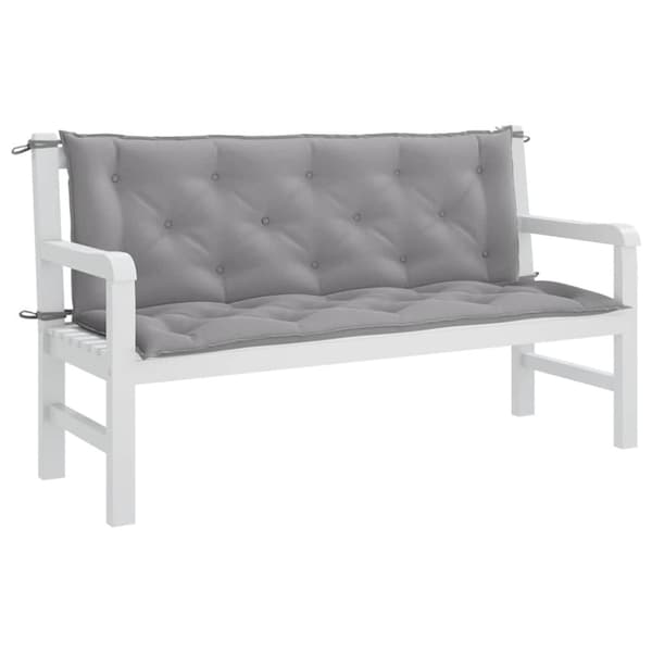 vidaXL hynder til havebænk 2 stk. 150x50x7 cm oxfordstof grå