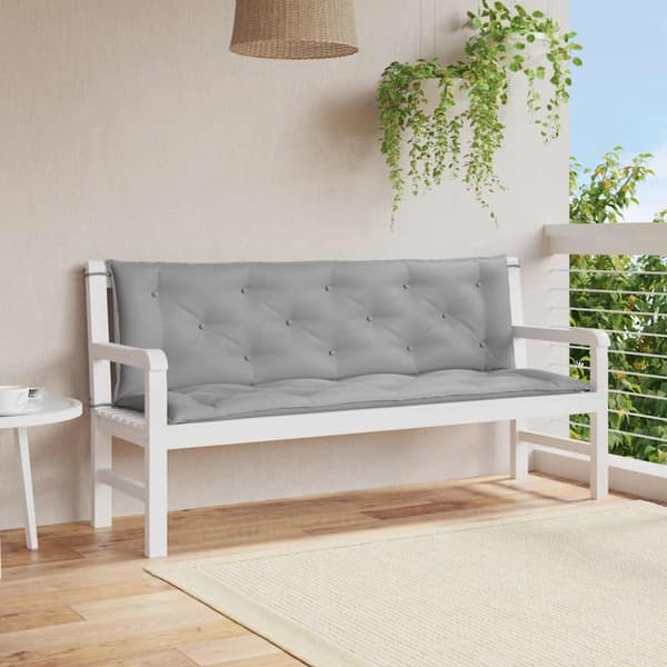 vidaXL hynder til havebænk 2 stk. 150x50x7 cm oxfordstof grå