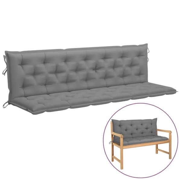 vidaXL Bänkdynor för trädgården 2st grå 200x50x7cm oxfordtyg