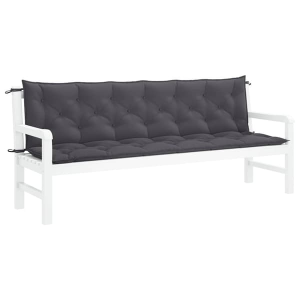 vidaXL hynder til havebænk 2 stk. 200x50x7 cm oxfordstof antracitgrå