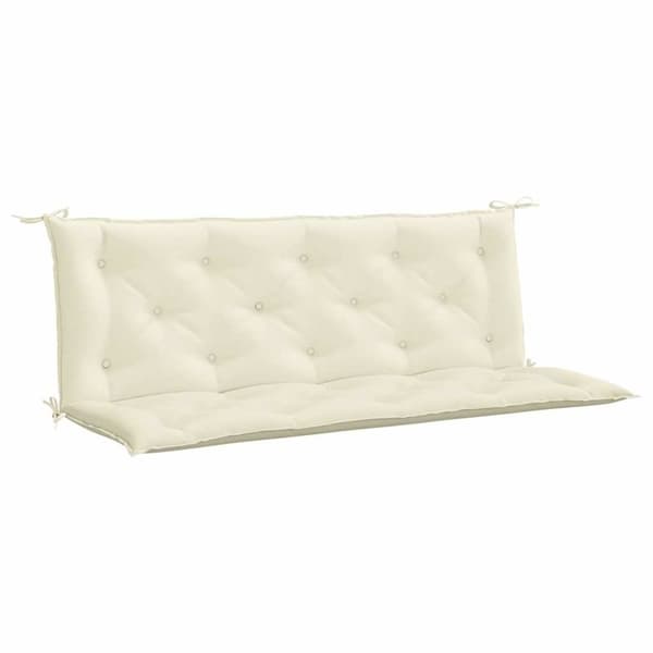 vidaXL Bänkdyna för trädgården gräddvit 150x(50+50)x7 cm oxfordtyg