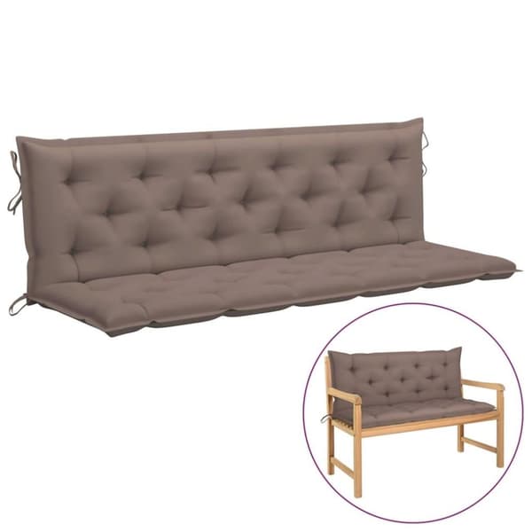 vidaXL hynder til havebænk 2 stk. 180x50x7 cm oxfordstof gråbrun