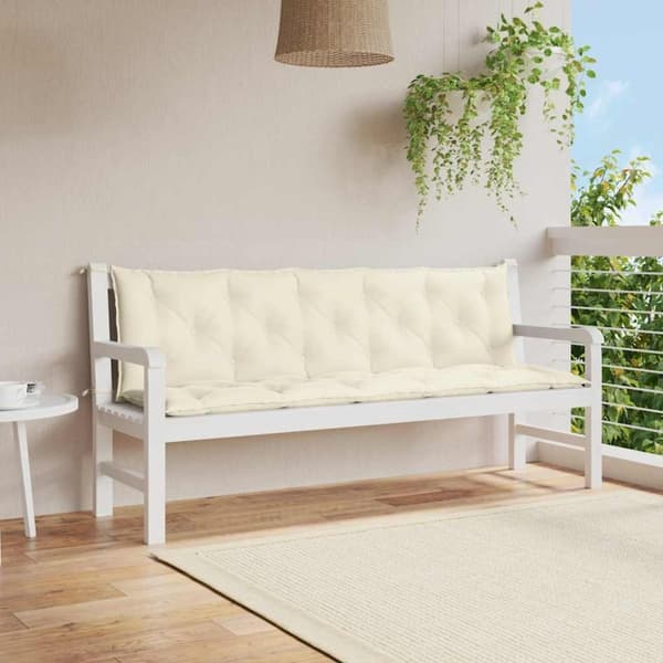 vidaXL hynde til havebænk 180x(50+50)x7 cm oxfordstof cremehvid