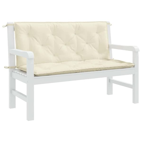 vidaXL hynde til havebænk 120x(50+50)x7 cm oxfordstof cremehvid