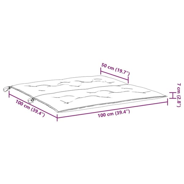 vidaXL hynder til havebænk 2 stk. 100x50x7 cm oxfordstof gråbrun