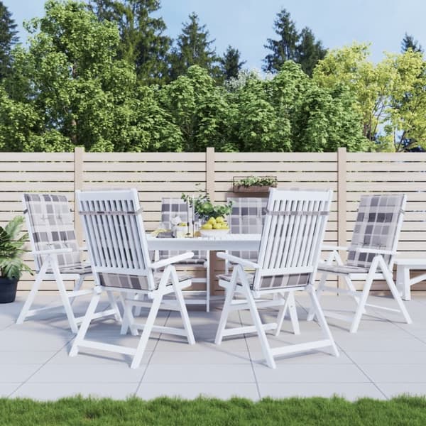 vidaXL stolehynder m. høj ryg 6 stk. 120x50x3 cm stof gråternet