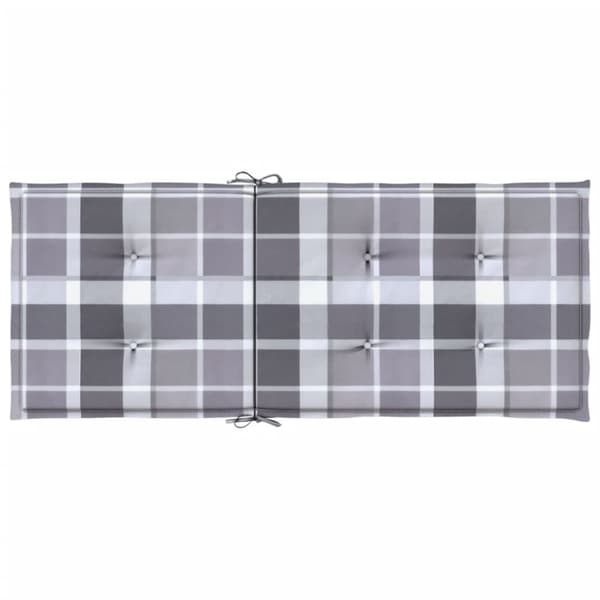 vidaXL Stolsdynor 6 st grårutig 120x50x3 cm tyg