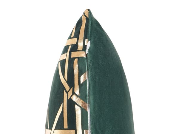 Prydnadskudde 2 st Mörkgrön Guld Polyester 45 x 45 cm Minimalistisk Boho Vardagsrum Sovrum Dekor