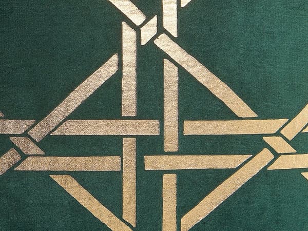 Prydnadskudde 2 st Mörkgrön Guld Polyester 45 x 45 cm Minimalistisk Boho Vardagsrum Sovrum Dekor